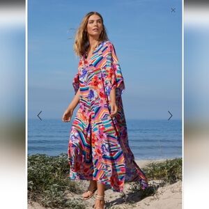 NWT / Johnny Was / Summer Stripes Maxi Kaftan / Small Medium / $298 retail
